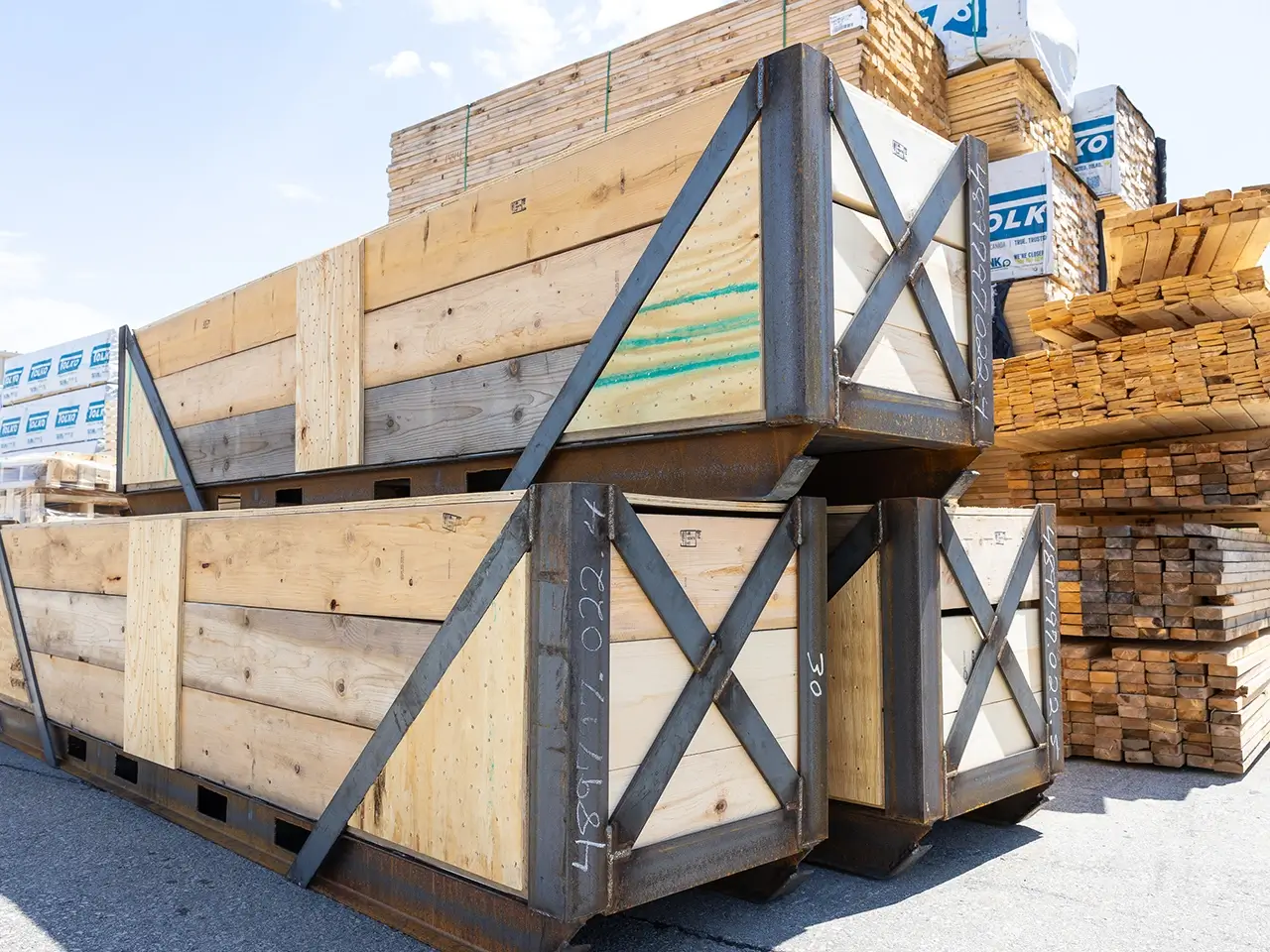 Fox Valley Wood Products covered wholesale lumber storage.